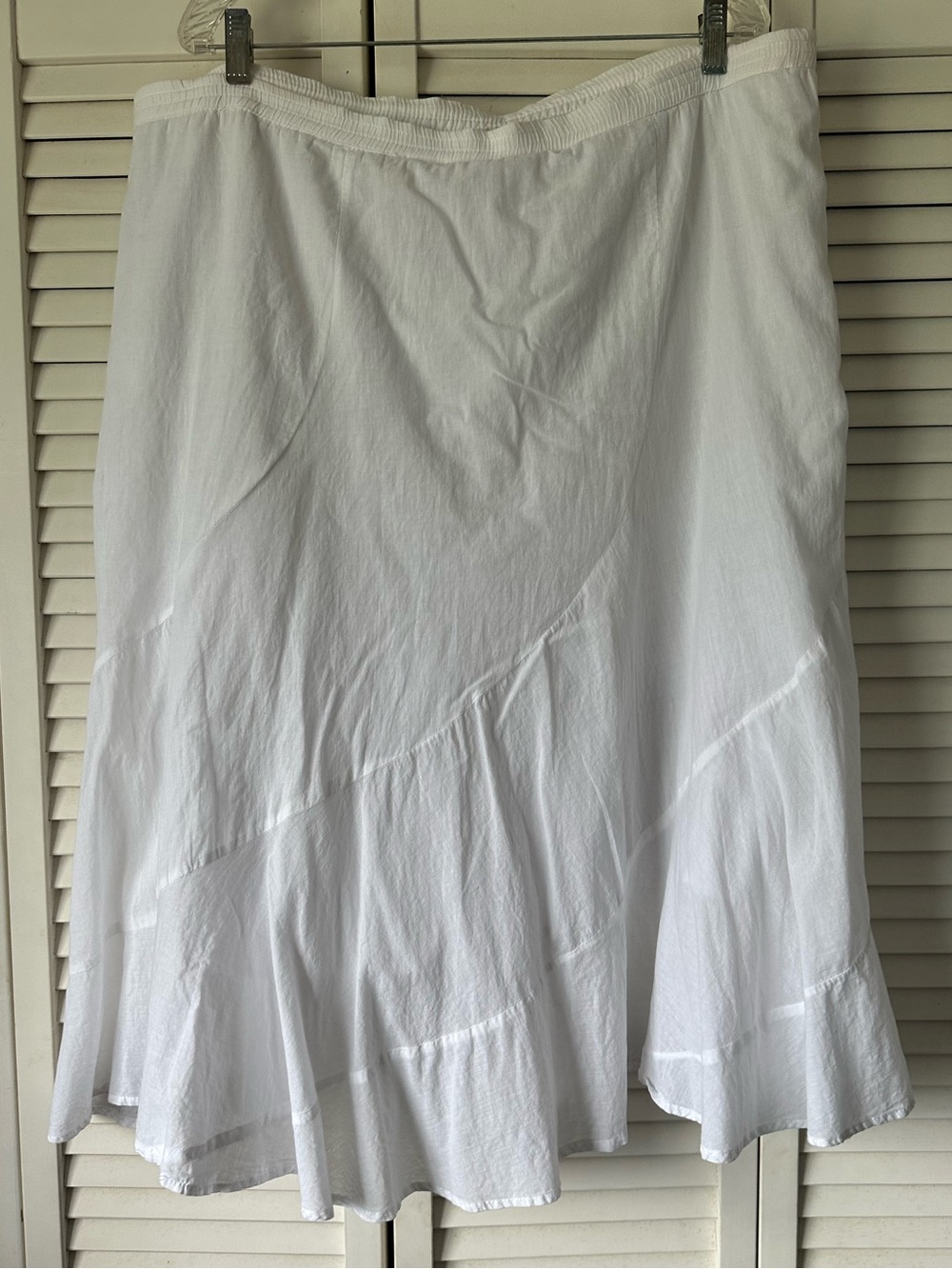 White Women’s Tiered & Embroidered Skirt